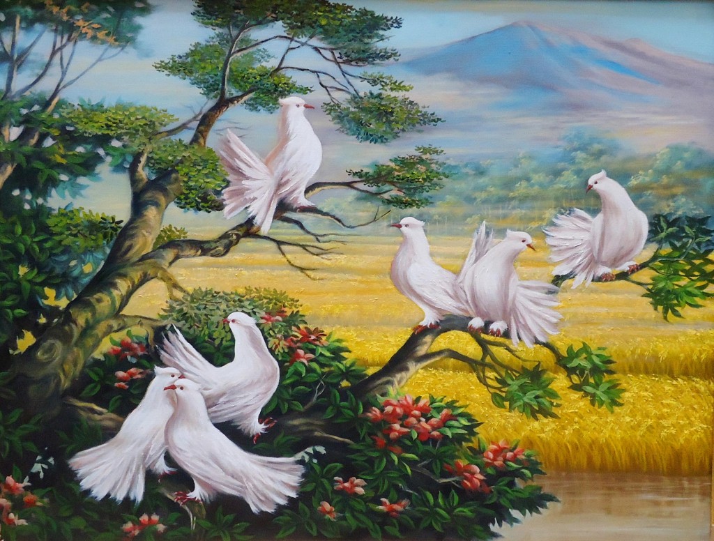 Lukisan Merpati Lia Gallery - Natural