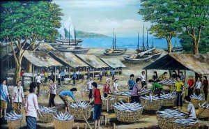 Lukisan Pasar Ikan- Lia Gallery - Natural