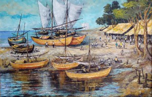 Lukisan Perahu - Lia Gallery - Natural