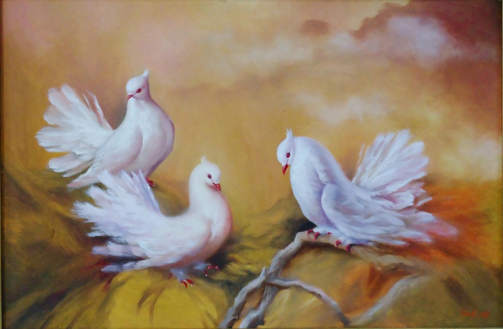 Lukisan Tiga Merpati- Lia Gallery - Natural