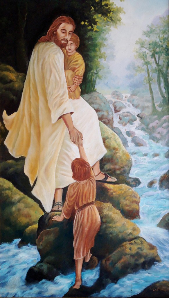 Lukisan Yesus Menolong - Lia Gallery - Natural